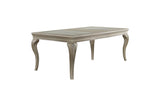 Crawford Silver Traditional Faux Leather Upholstered Seat Tufted Rectangular Dining Room Set - Ella Furniture