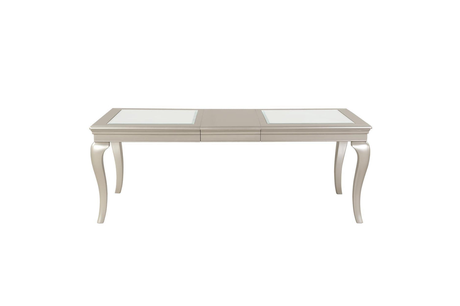 Crawford Silver Traditional Faux Leather Upholstered Seat Tufted Rectangular Dining Room Set - Ella Furniture