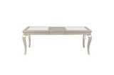 Crawford Silver Traditional Faux Leather Upholstered Seat Tufted Rectangular Dining Room Set - Ella Furniture