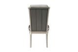 Crawford Silver Traditional Faux Leather Upholstered Seat Tufted Rectangular Dining Room Set - Ella Furniture