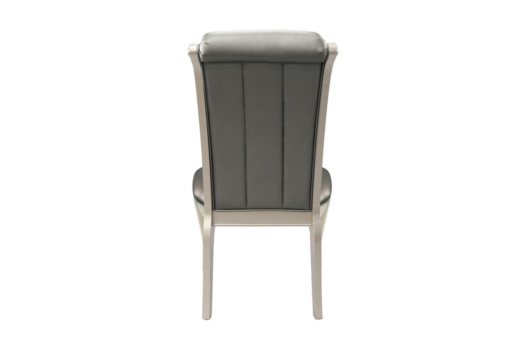 Crawford Silver Traditional Faux Leather Upholstered Seat Tufted Rectangular Dining Room Set - Ella Furniture