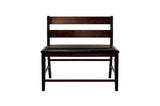 Mantello Dark-Brown Solid Wood Faux Leather Upholstered Seat Rectangular Dining Room Set - Ella Furniture
