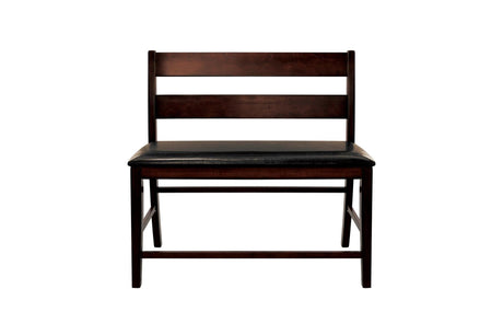 Mantello Dark-Brown Solid Wood Faux Leather Upholstered Seat Rectangular Dining Room Set - Ella Furniture