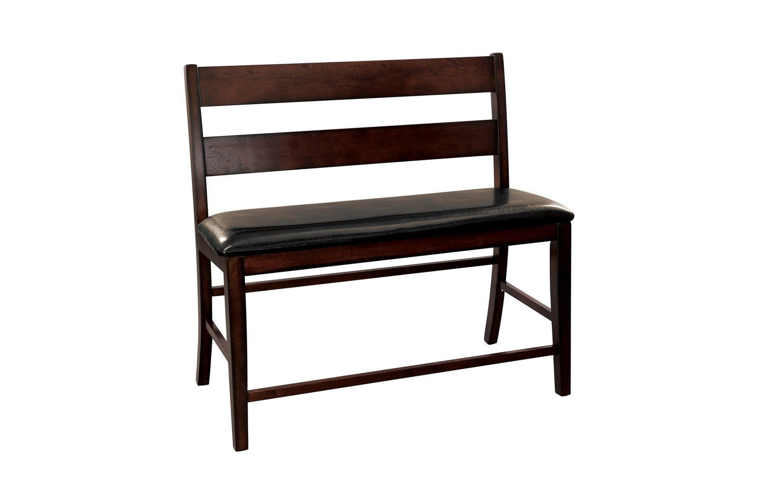 Mantello Dark-Brown Solid Wood Faux Leather Upholstered Seat Rectangular Dining Room Set - Ella Furniture