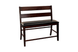 Mantello Dark-Brown Solid Wood Faux Leather Upholstered Seat Rectangular Dining Room Set - Ella Furniture