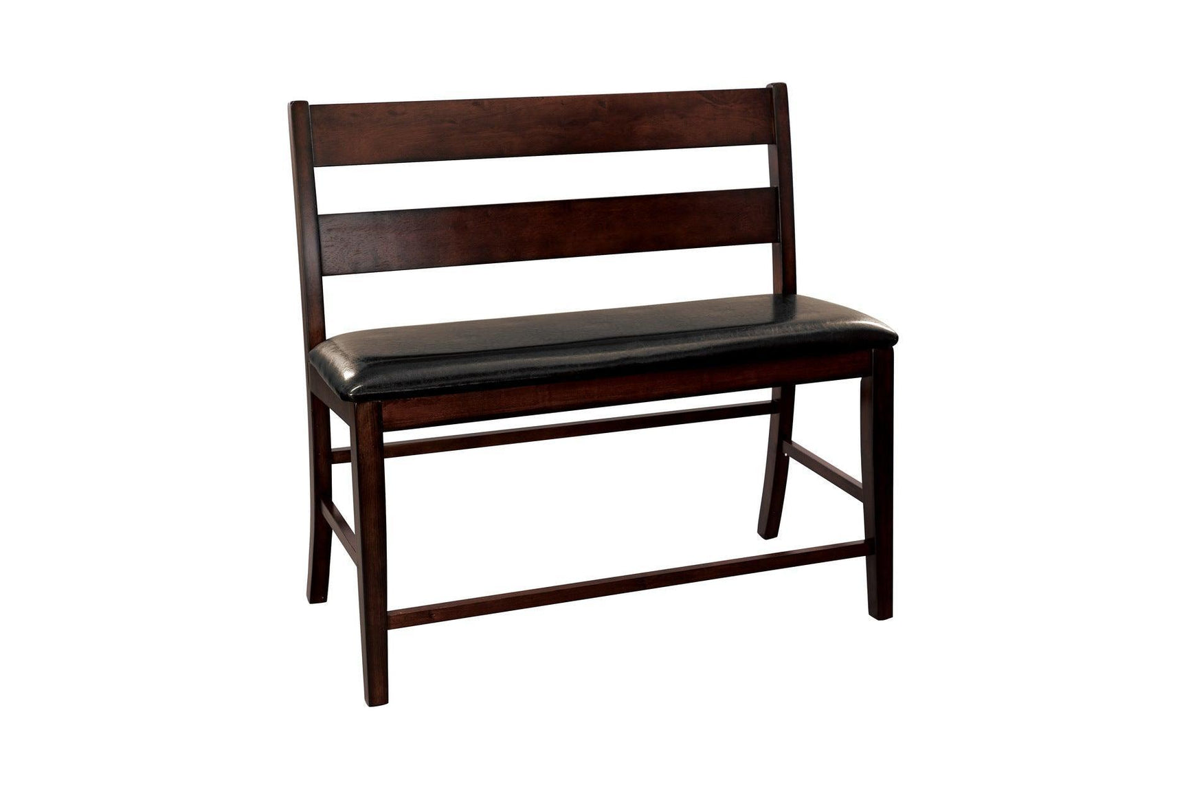 Mantello Dark-Brown Solid Wood Faux Leather Upholstered Seat Rectangular Dining Room Set - Ella Furniture