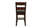 Mantello Dark-Brown Solid Wood Faux Leather Upholstered Seat Rectangular Dining Room Set - Ella Furniture