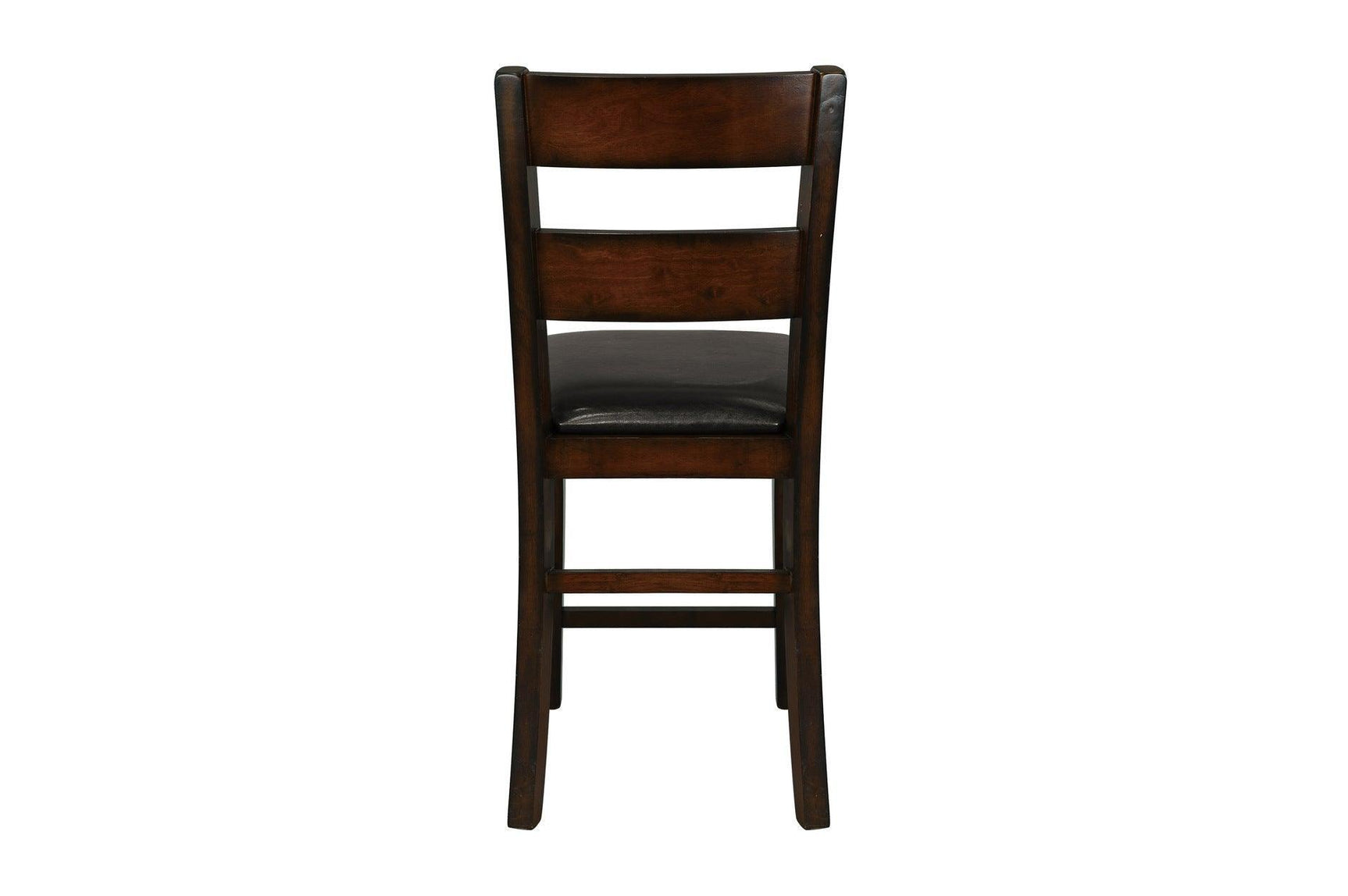 Mantello Dark-Brown Solid Wood Faux Leather Upholstered Seat Rectangular Dining Room Set - Ella Furniture