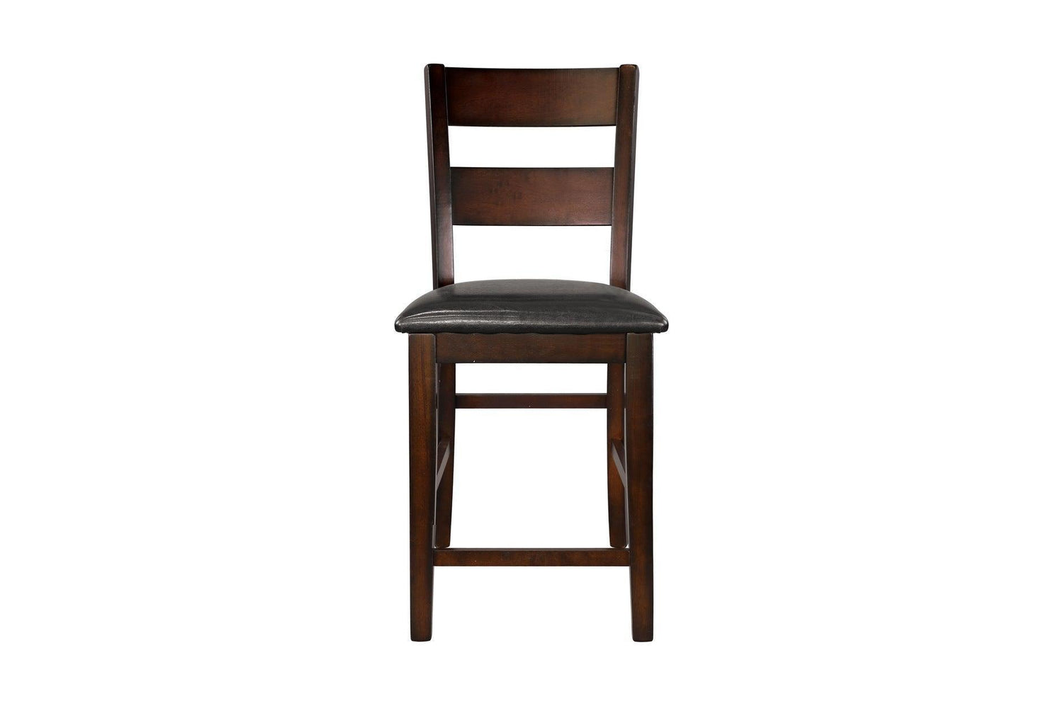 Mantello Dark-Brown Solid Wood Faux Leather Upholstered Seat Rectangular Dining Room Set - Ella Furniture