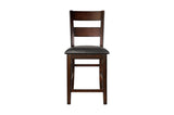 Mantello Dark-Brown Solid Wood Faux Leather Upholstered Seat Rectangular Dining Room Set - Ella Furniture