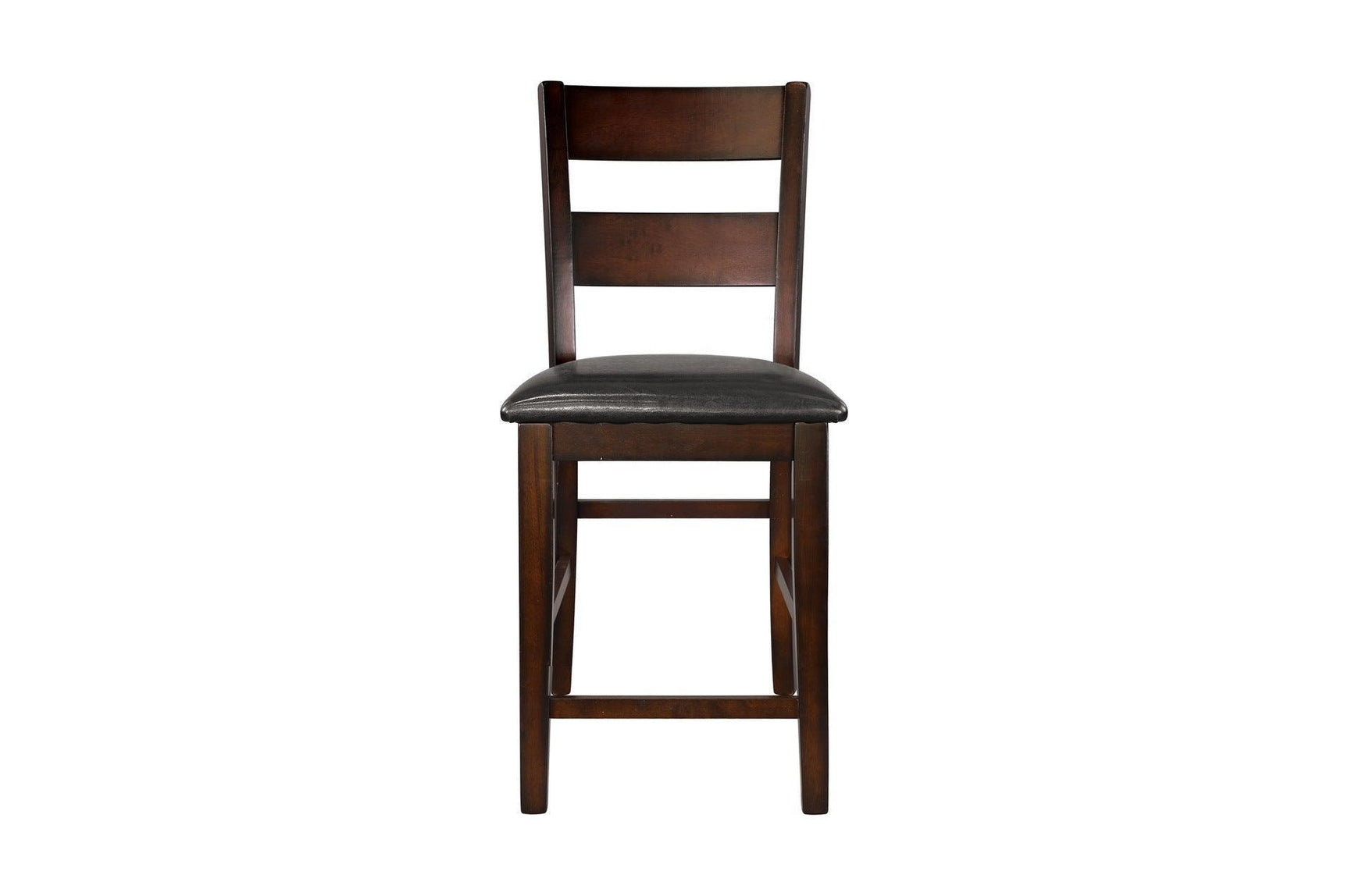 Mantello Dark-Brown Solid Wood Faux Leather Upholstered Seat Rectangular Dining Room Set - Ella Furniture