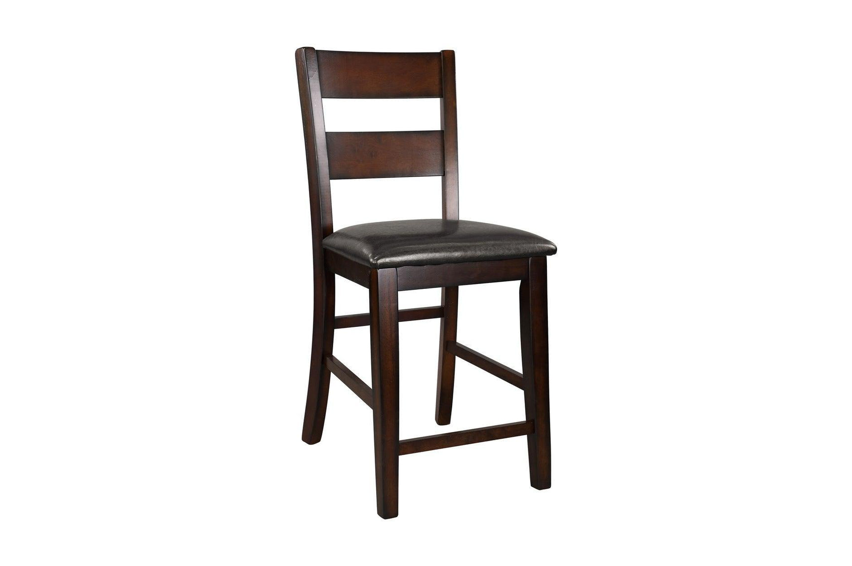 Mantello Dark-Brown Solid Wood Faux Leather Upholstered Seat Rectangular Dining Room Set - Ella Furniture