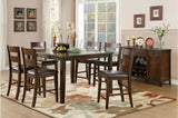 Mantello Dark-Brown Solid Wood Faux Leather Upholstered Seat Rectangular Dining Room Set - Ella Furniture