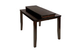 Mantello Dark-Brown Solid Wood Faux Leather Upholstered Seat Rectangular Dining Room Set - Ella Furniture