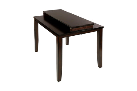 Mantello Dark-Brown Solid Wood Faux Leather Upholstered Seat Rectangular Dining Room Set - Ella Furniture