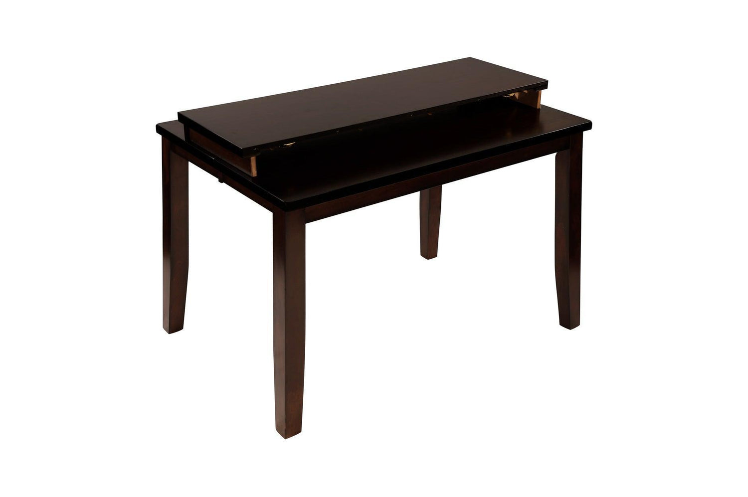 Mantello Dark-Brown Solid Wood Faux Leather Upholstered Seat Rectangular Dining Room Set - Ella Furniture