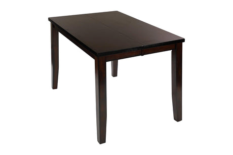 Mantello Dark-Brown Solid Wood Faux Leather Upholstered Seat Rectangular Dining Room Set - Ella Furniture