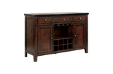 Mantello Dark-Brown Wood Faux Leather Upholstered Seat Rectangular Counter Height Dining Room Set - Ella Furniture