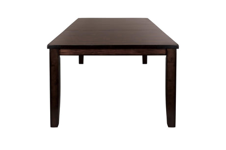 Mantello Dark-Brown Wood Faux Leather Upholstered Seat Rectangular Counter Height Dining Room Set - Ella Furniture