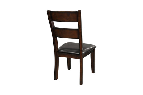Mantello Dark-Brown Wood Faux Leather Upholstered Seat Rectangular Counter Height Dining Room Set - Ella Furniture