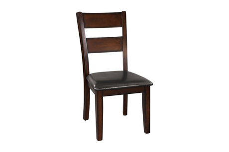 Mantello Dark-Brown Wood Faux Leather Upholstered Seat Rectangular Counter Height Dining Room Set - Ella Furniture