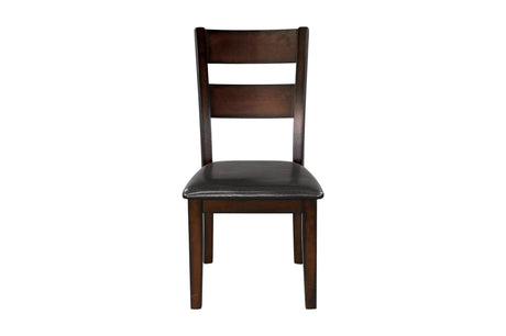 Mantello Dark-Brown Wood Faux Leather Upholstered Seat Rectangular Counter Height Dining Room Set - Ella Furniture