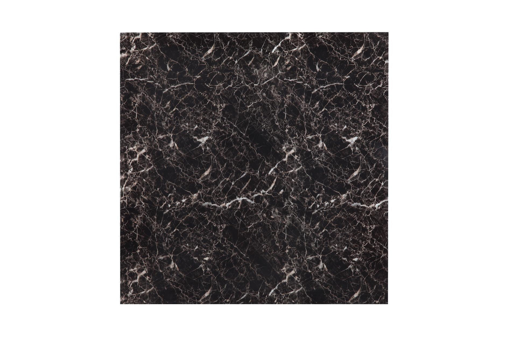 Olney Black Transitional Metal Faux Leather Seat And Faux Marble Top Square Dining Room Set - Ella Furniture