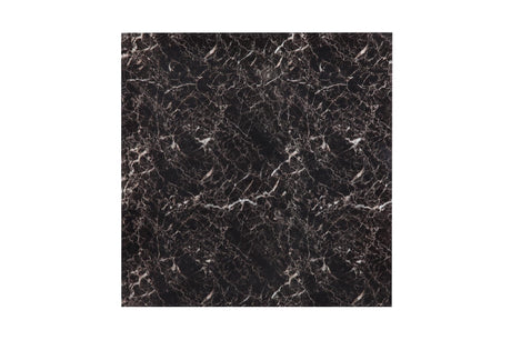 Olney Black Transitional Metal Faux Leather Seat And Faux Marble Top Square Dining Room Set - Ella Furniture