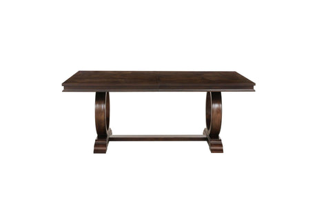 Oratorio Cherry White Solid Wood And Veneer Fabric Upholstery Seat Rectangular Dining Room Set - Ella Furniture