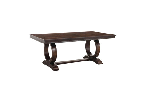 Oratorio Cherry White Solid Wood And Veneer Fabric Upholstery Seat Rectangular Dining Room Set - Ella Furniture
