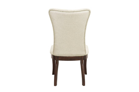 Oratorio Cherry White Solid Wood And Veneer Fabric Upholstery Seat Rectangular Dining Room Set - Ella Furniture