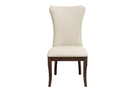 Oratorio Cherry White Solid Wood And Veneer Fabric Upholstery Seat Rectangular Dining Room Set - Ella Furniture