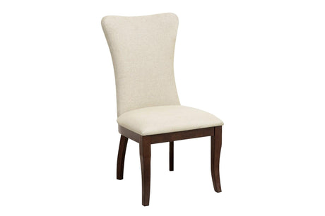 Oratorio Cherry White Solid Wood And Veneer Fabric Upholstery Seat Rectangular Dining Room Set - Ella Furniture