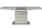 Glissand Gloss White And Gray-Taupe Contemporary Metal Wood Rectangular/Square Dining Room Set - Ella Furniture