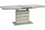 Glissand Gloss White And Gray-Taupe Contemporary Metal Wood Rectangular/Square Dining Room Set - Ella Furniture