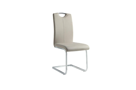 Glissand Gloss White And Gray-Taupe Contemporary Metal Wood Rectangular/Square Dining Room Set - Ella Furniture