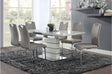 Glissand Gloss White And Gray-Taupe Contemporary Metal Wood Rectangular/Square Dining Room Set - Ella Furniture