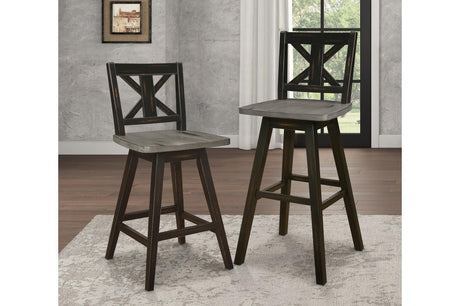 Amsonia Gray Modern Subtle Rustic Solid Rubberwood Rectangular Counter Height Dining Room Set - Ella Furniture