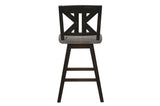 Amsonia Gray Swivel Chair Rustic Solid Wood And Veneer Rectangular Counter Height Dining Room Set - Ella Furniture