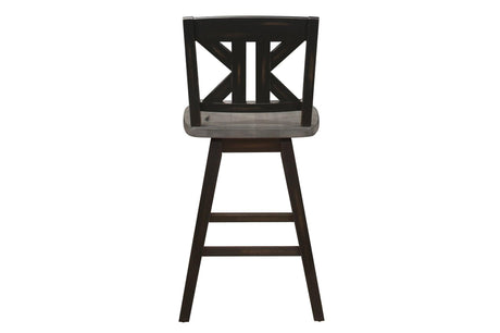 Amsonia Gray Swivel Chair Rustic Solid Wood And Veneer Rectangular Counter Height Dining Room Set - Ella Furniture