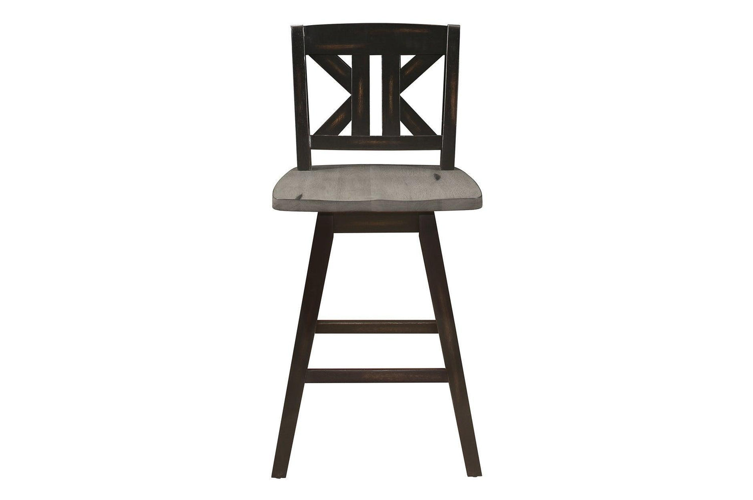 Amsonia Gray Swivel Chair Rustic Solid Wood And Veneer Rectangular Counter Height Dining Room Set - Ella Furniture