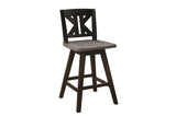 Amsonia Gray Swivel Chair Rustic Solid Wood And Veneer Rectangular Counter Height Dining Room Set - Ella Furniture