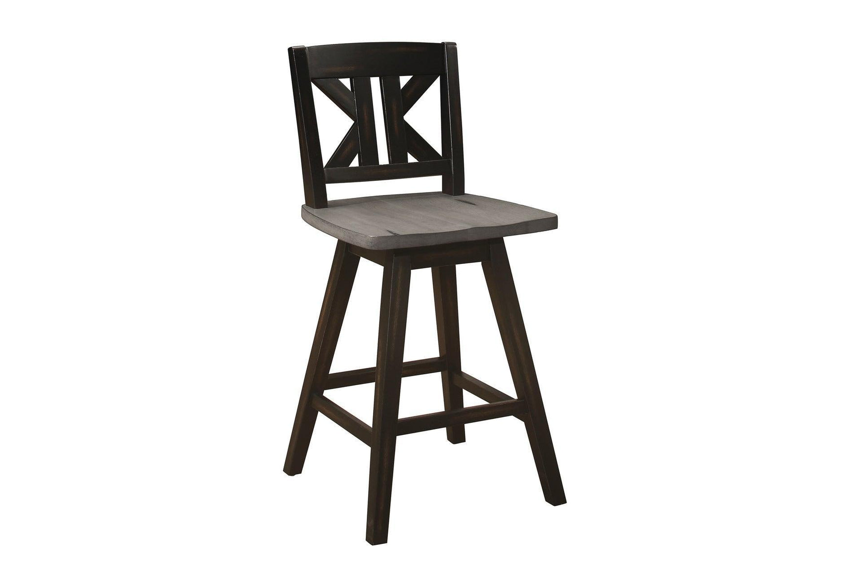 Amsonia Gray Swivel Chair Rustic Solid Wood And Veneer Rectangular Counter Height Dining Room Set - Ella Furniture