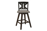 Amsonia Gray Swivel Chair Rustic Solid Wood And Veneer Rectangular Counter Height Dining Room Set - Ella Furniture
