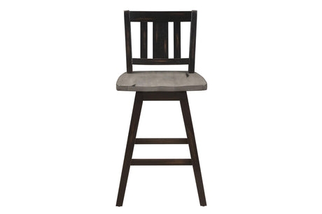 Amsonia Black Sand Through Rustic Solid Wood And Veneer Upholstered Rectangular Dining Room Set - Ella Furniture