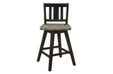 Amsonia Black Sand Through Rustic Solid Wood And Veneer Upholstered Rectangular Dining Room Set - Ella Furniture