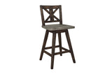 Amsonia Gray Modern Subtle Rustic Solid Rubberwood Rectangular Counter Height Dining Room Set - Ella Furniture