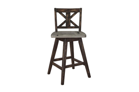 Amsonia Gray Modern Subtle Rustic Solid Rubberwood Rectangular Counter Height Dining Room Set - Ella Furniture