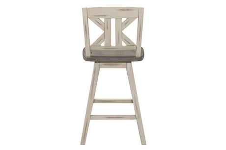 Amsonia White Sand Through Rustic Solid Wood, Veneer Rectangular Counter Height Dining Room Set - Ella Furniture