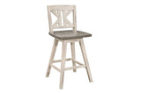 Amsonia White Sand Through Rustic Solid Wood, Veneer Rectangular Counter Height Dining Room Set - Ella Furniture